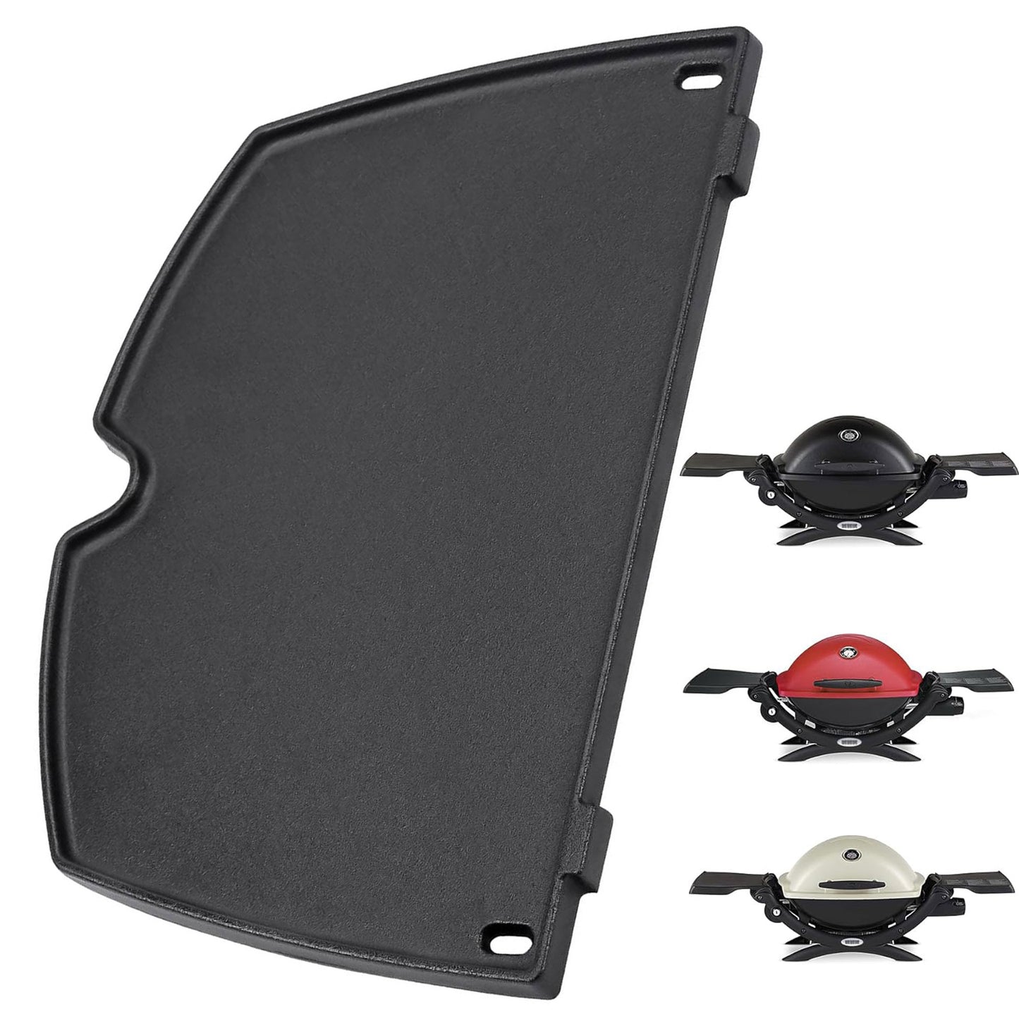 6559, 38,9 x 27,5 cm Gusseiserne Grillplatte für Weber Q200, Q220, Q240, Q260, Q2000, Q2200, Q2400 Serie Gasgrills, Weber Q 200/2000 Serie Grillplatte