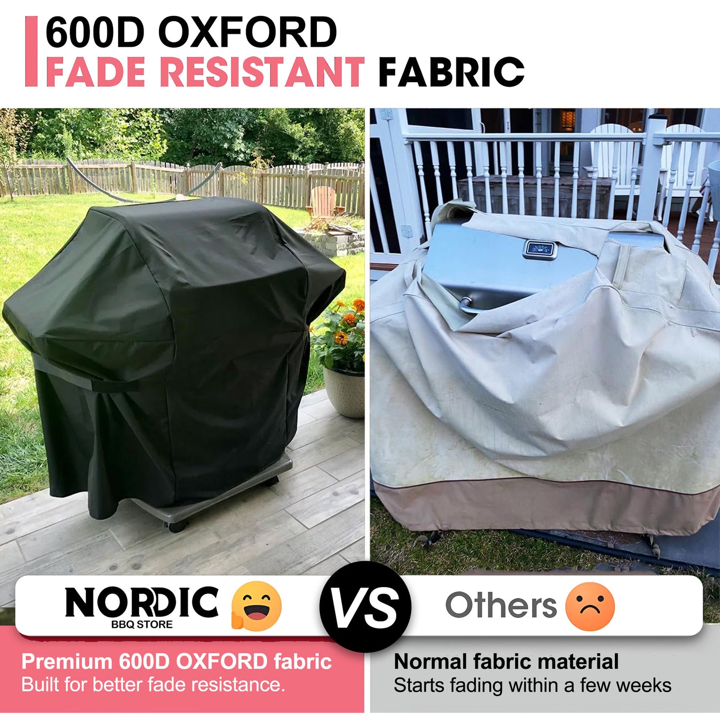 7106 BBQ Grill Cover for Weber Spirit 200, Spirit 300, Spirit II 200, Genesis Silver A/B & More, 600D Oxford Fabric, Heavy Duty & Waterproof, PU Cover for Weber E310, E315, E330 Gas Grills (132 L x 66 W x 109 H cm)