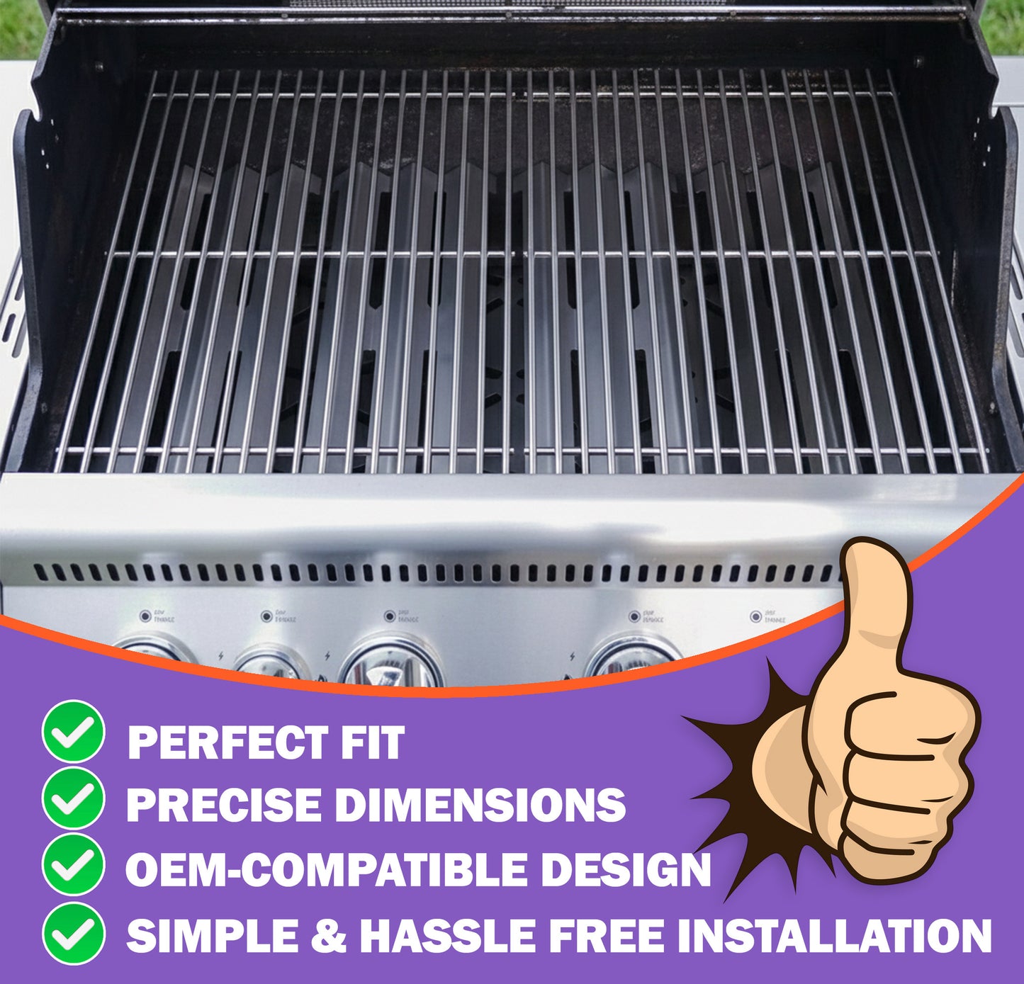 Grillroste für Napoleon LEX 485, Legend, Mirage & Lifestyle 485 – Edelstahl, 2er-Set