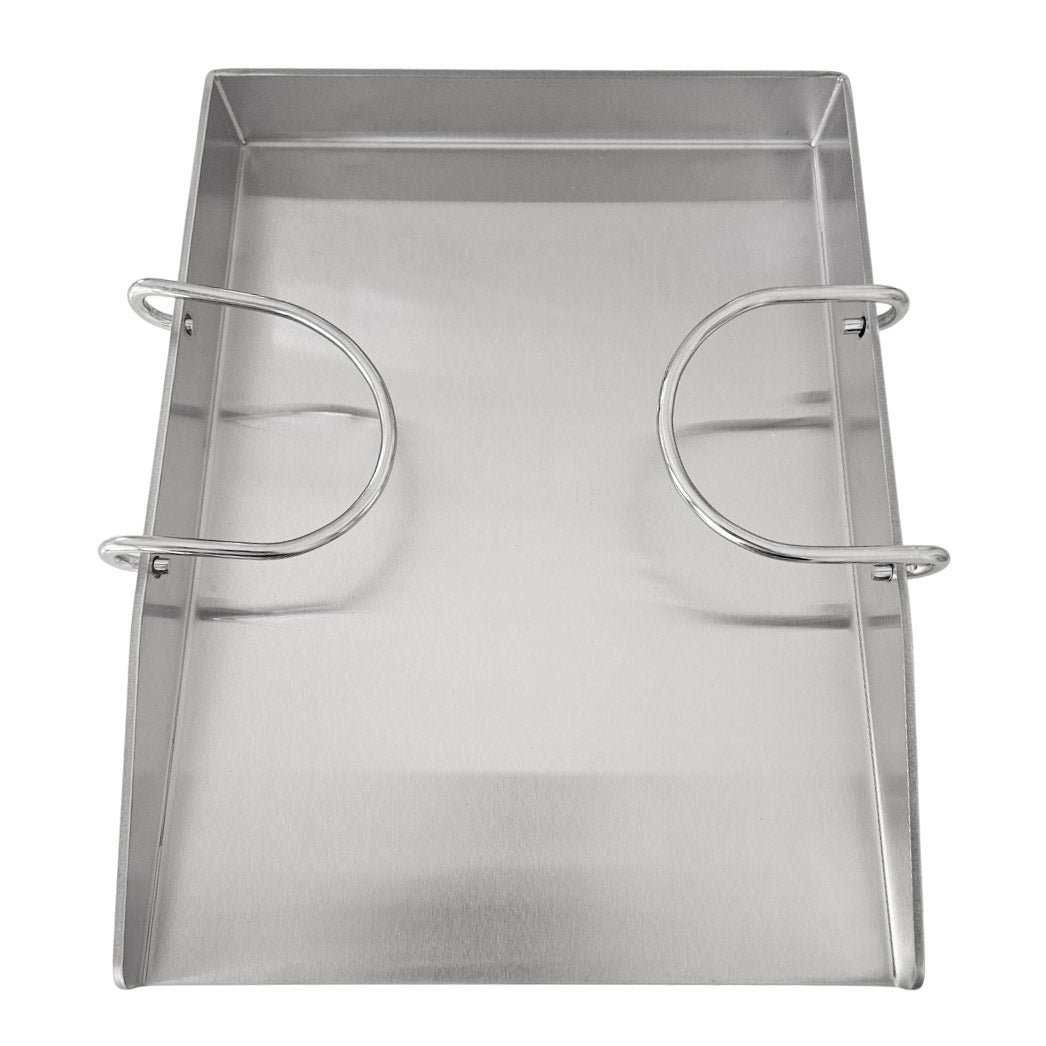 Plancha Grillplatte – Dicke Edelstahl-BBQ-Grillplatte mit abnehmbaren Griffen, 40 x 30 cm – Für Gas- & Holzkohlegrills