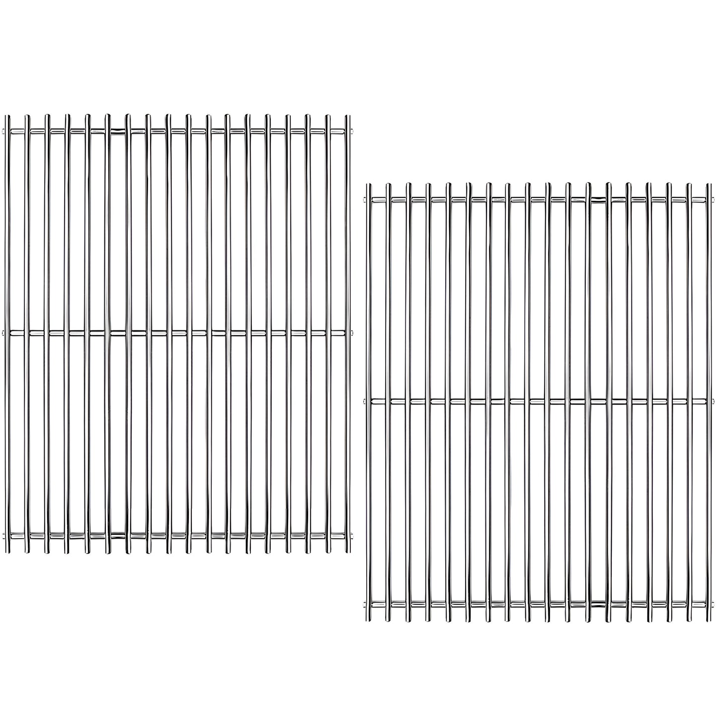 7521 / 7522, Replacement Grill Grates for Weber Spirit 200 Series (E-200, E-210, S-200, S-210), Spirit 500, Genesis Silver A & More, 38cm X 28.6 cm each, (Side-Mounted Burner Controls), Stainless Steel