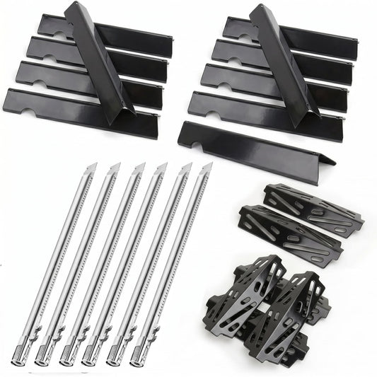 Porcelain-Enameled Flavorizer Bars, Heat Deflectors & Burners Set for Weber Genesis II E-610/S-610 and LX E-640/S-640 (2017 & Newer)