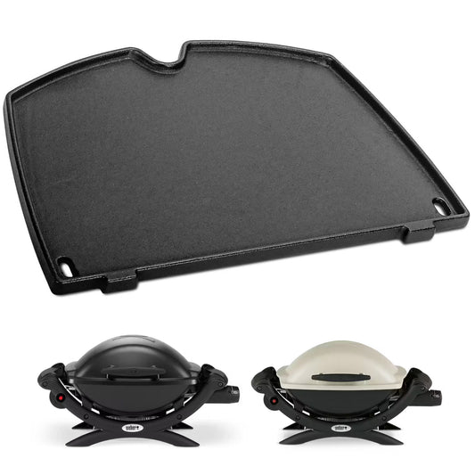 6558, 32 x 21,8 cm Gusseiserne Grillplatte für Weber Q1000, Q1200, Q1400, Q100, Q120, Q140, Serie Gasgrills, Weber Q 100/1000 Serie Grillplatte, Weber Gasgrill Zubehör