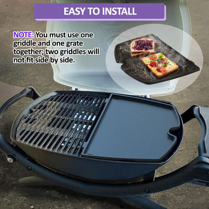 6558, 32 x 21,8 cm Gusseiserne Grillplatte für Weber Q1000, Q1200, Q1400, Q100, Q120, Q140, Serie Gasgrills, Weber Q 100/1000 Serie Grillplatte, Weber Gasgrill Zubehör