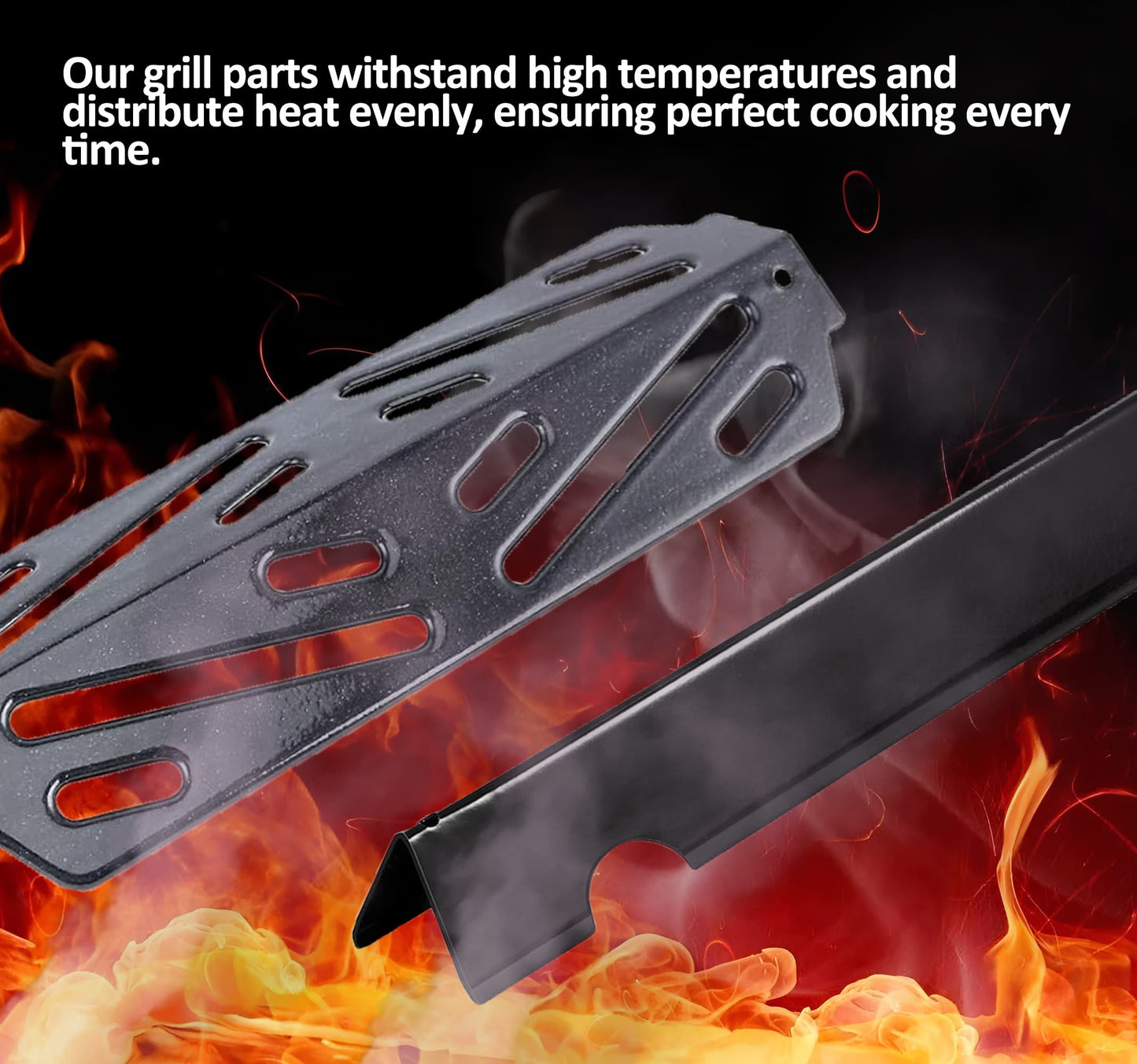 Flavorizer Bars and Heat Deflector Set for Weber Genesis II 400/ LX 400 Series - Genesis II 410/415/435/440 Grill Parts, Porcelain-Enameled Steel