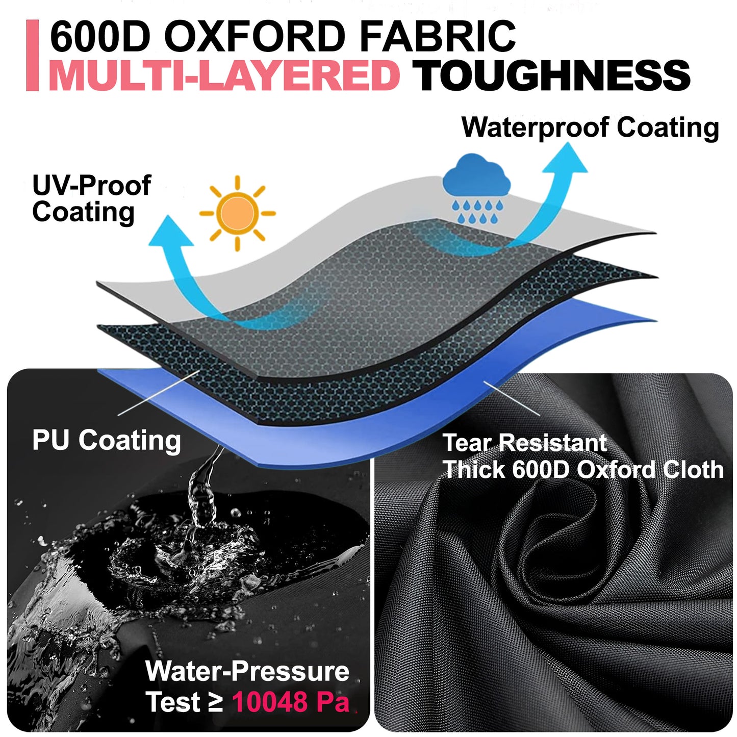 7106 BBQ Grill Cover for Weber Spirit 200, Spirit 300, Spirit II 200, Genesis Silver A/B & More, 600D Oxford Fabric, Heavy Duty & Waterproof, PU Cover for Weber E310, E315, E330 Gas Grills (132 L x 66 W x 109 H cm)