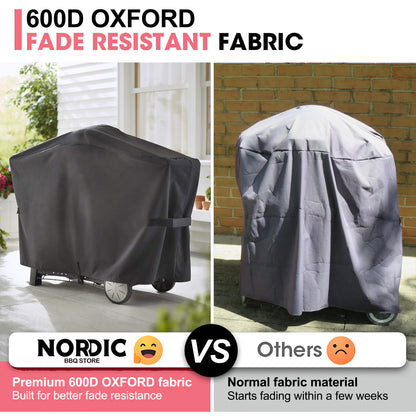 7112 Weber Grillabdeckung für Q200, Q2000, Q2200, Q2400, Q300, Q320, Q3000, Q3200 Grills, 600D Oxford-Gewebe, strapazierfähig & wasserdicht, PU-Abdeckung für Weber Q-Serie Gasgrills (99 L x 57 B x 144 H cm)