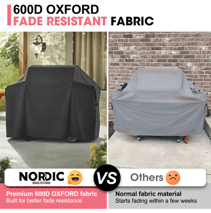 7130 Weber Grillabdeckung für Genesis II 300, Genesis 300 & Genesis LX 300 Grills, 600D Oxford-Gewebe, Strapazierfähig & Wasserdicht, PU-Abdeckung für Weber Genesis E-330, E-310, S-310, S-330, S-335, S-340 (147 L x 63 B x 113 H cm)