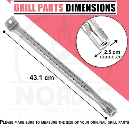 Burner Tubes for NAPOLEON P500RSIBPSS-3 Prestige 500 4-Burner Liquid Propane Infrared Gas Grill, Porcelain-Enameled Steel