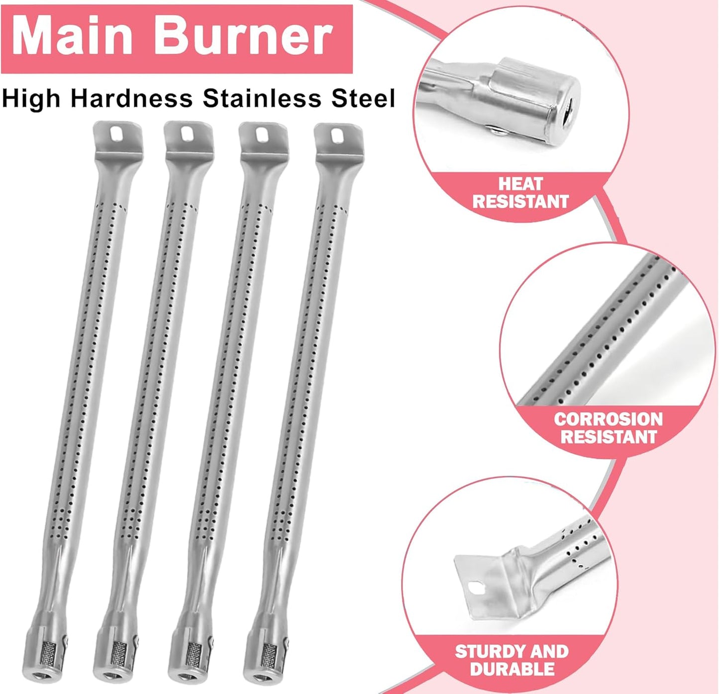 Burner Tubes for NAPOLEON P500RSIBPSS-3 Prestige 500 4-Burner Liquid Propane Infrared Gas Grill, Porcelain-Enameled Steel