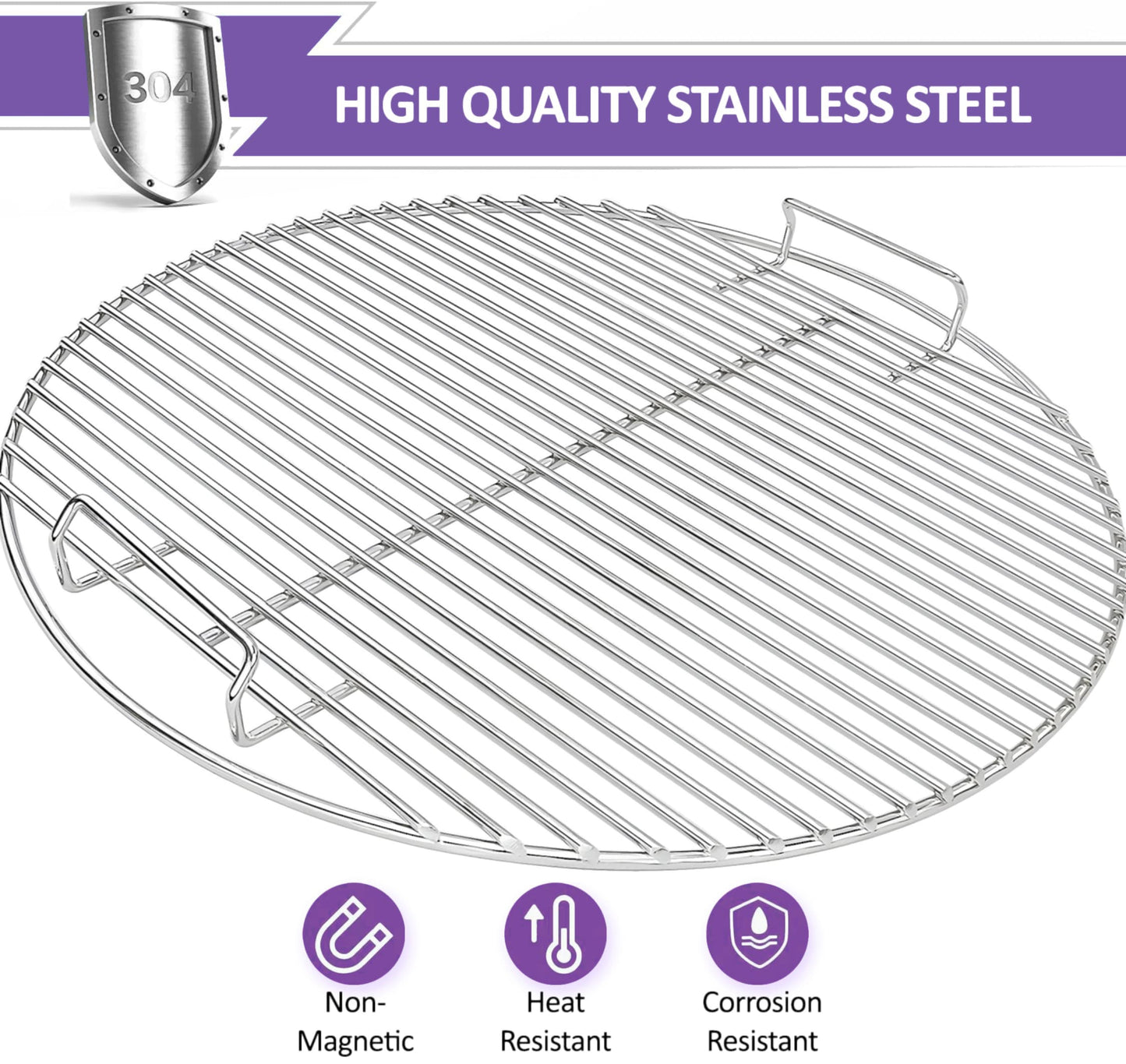 7432 Grillrost für Weber 47 cm runde Kohlegrills (Bar B-Kettle, Smokey Mountain Cooker Smoker und One-Touch Grill), 44,5 cm, Weber Kohlegrill Ersatzteile