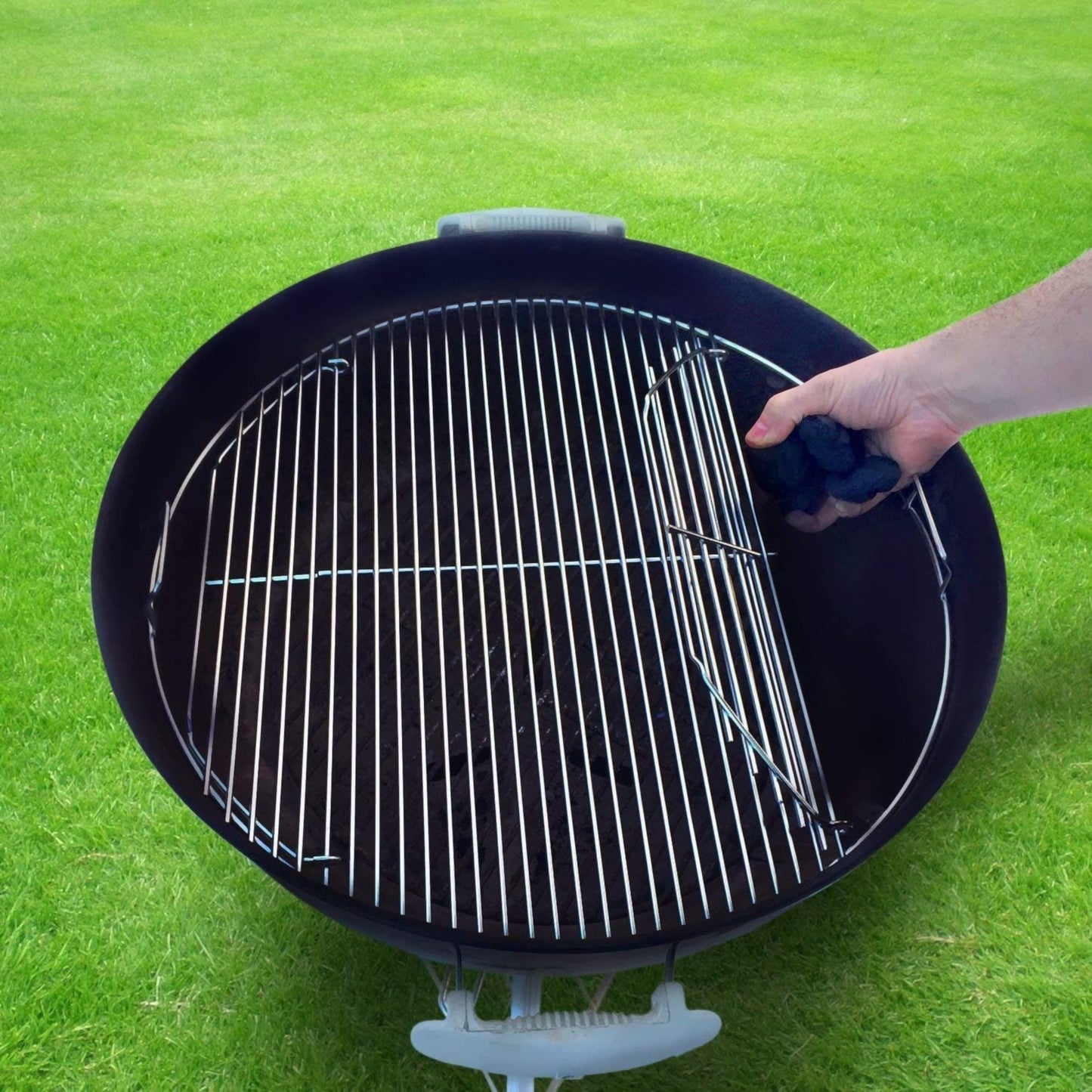 7436 Grillrost (mit Scharnier) für Weber One-Touch, Performer und Bar-B-Kettle Serie Kohlegrills, 54,6 cm, Edelstahl