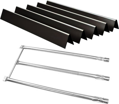 7536 Flavorizer Bars & 7508 Burners Replacement Set for Weber Spirit E-310/E-320 and Genesis Silver Gold Platinum B/C Gas Grills, Enameled Steel