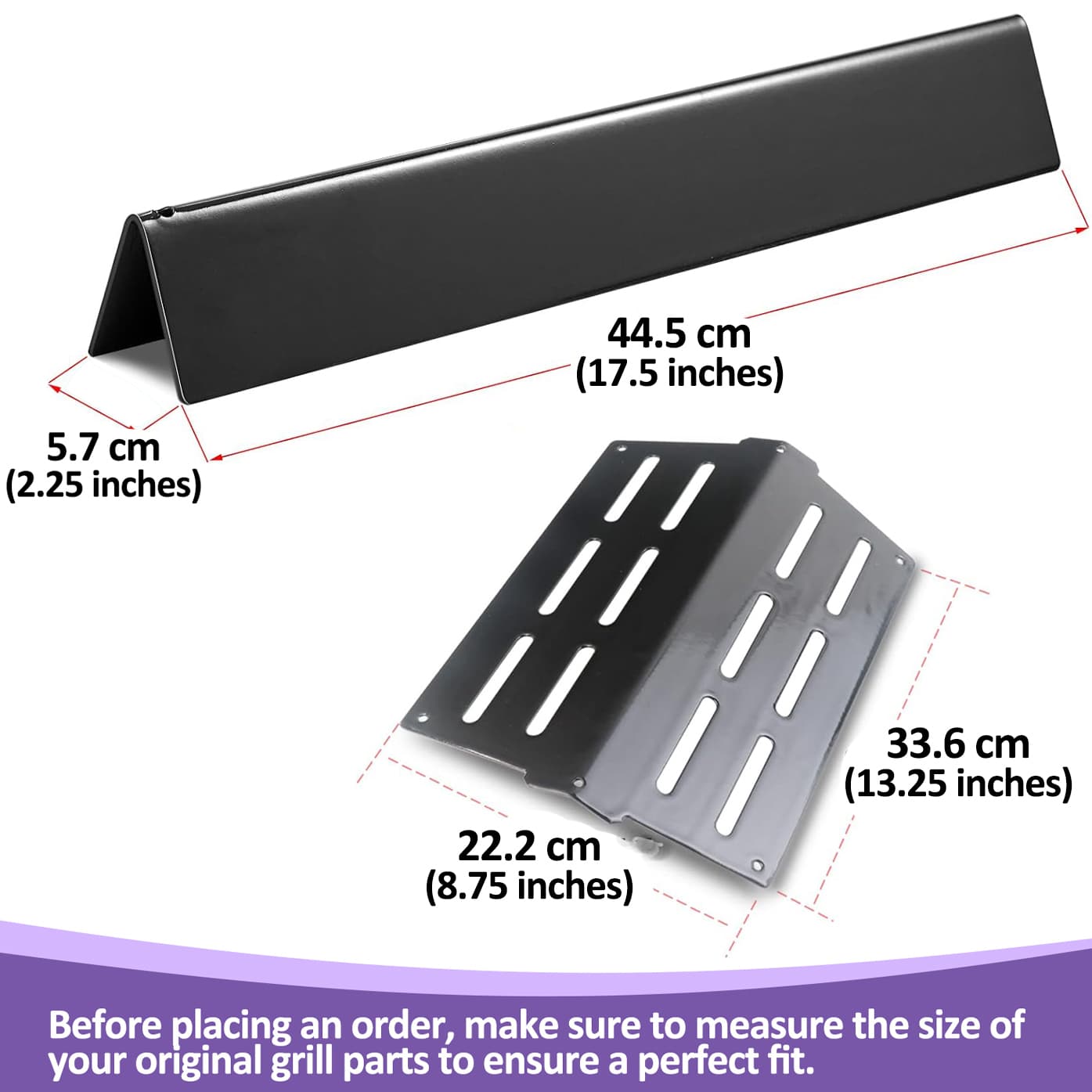 7621 Flavorizer Bars, 7622 Heat Deflector and 62752 Burners for Weber Genesis 300 series - E-310/E-320/E-330/S-330 Gas Grills with Front-Mounted Burner Controls