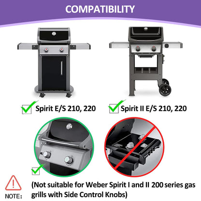 Weber Spirit Grill Ersatzteile - 7635 Flavorizer Bars (Brennerschützer) & 69785 Brenner für E-210, E-220, S-210, S-220 (200 Serie, Frontbedienung)