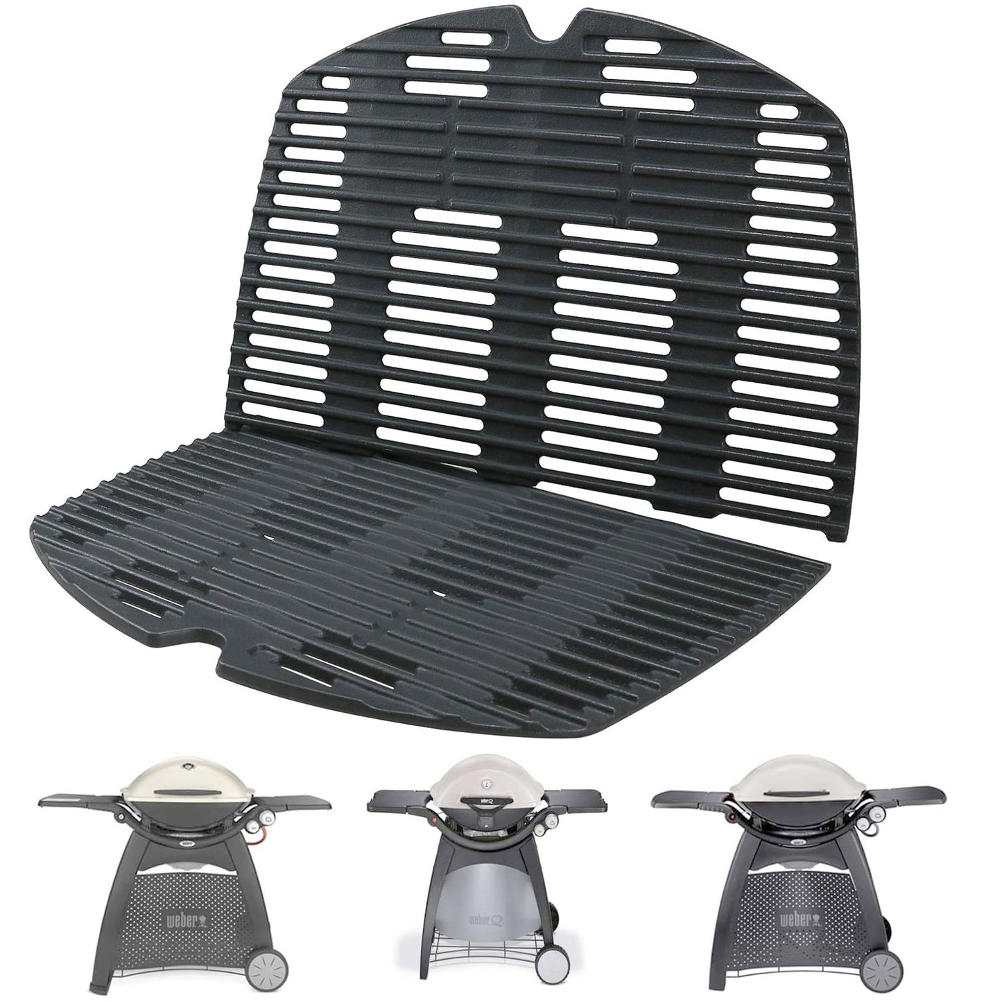 7646 7584 Gusseiserne Grillroste für Weber Q300, Q320, Q3000, Q3100, Q3200 Serie Gasgrills, Weber Q 300/3000 Serie Grillroste