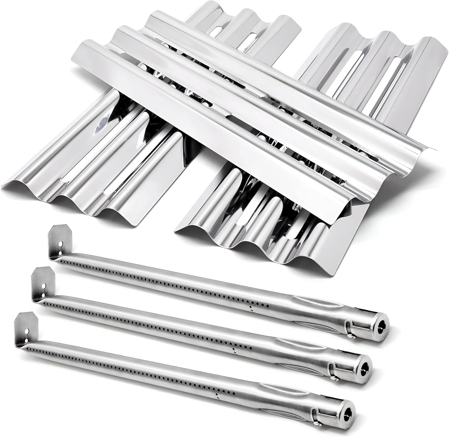 Napoleon Grill Replacement Parts – Compatible with LEX 485, LEX 605, Mirage 485, Mirage 605, Lifestyle 485 & More | Heat Plates & Burners, 3-Pack