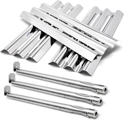 Napoleon Grill Replacement Parts – Compatible with LEX 485, LEX 605, Mirage 485, Mirage 605, Lifestyle 485 & More | Heat Plates & Burners, 3-Pack