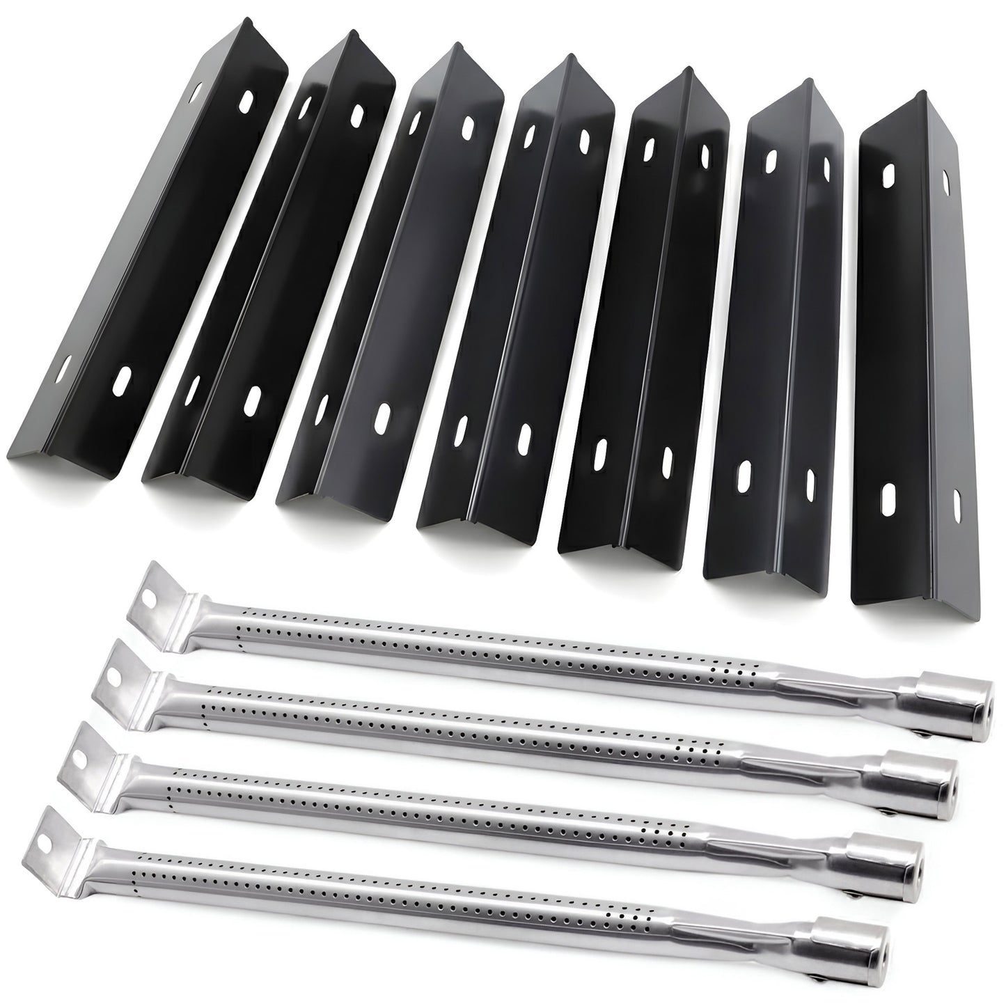 Ersatz Grillteile für Napoleon Rogue 525, Prestige PRO 500 & Prestige 500 – Porzellanemaillierte Flammenverteiler & Edelstahl Grill Brenner Set