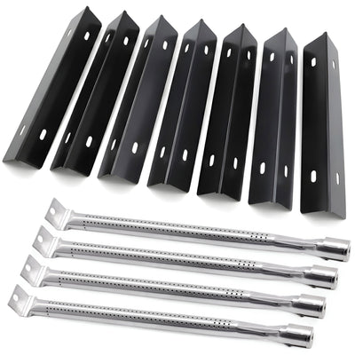 Ersatz Grillteile für Napoleon Rogue 525, Prestige PRO 500 & Prestige 500 – Porzellanemaillierte Flammenverteiler & Edelstahl Grill Brenner Set
