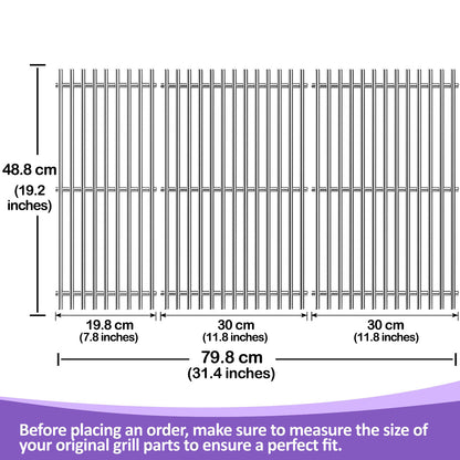 Stainless Steel Grill Grates for Weber Summit 600 Series (E-640, S-640, E-650, S-650, E-660, S-660, E-670, S-670) – Replaces 67552