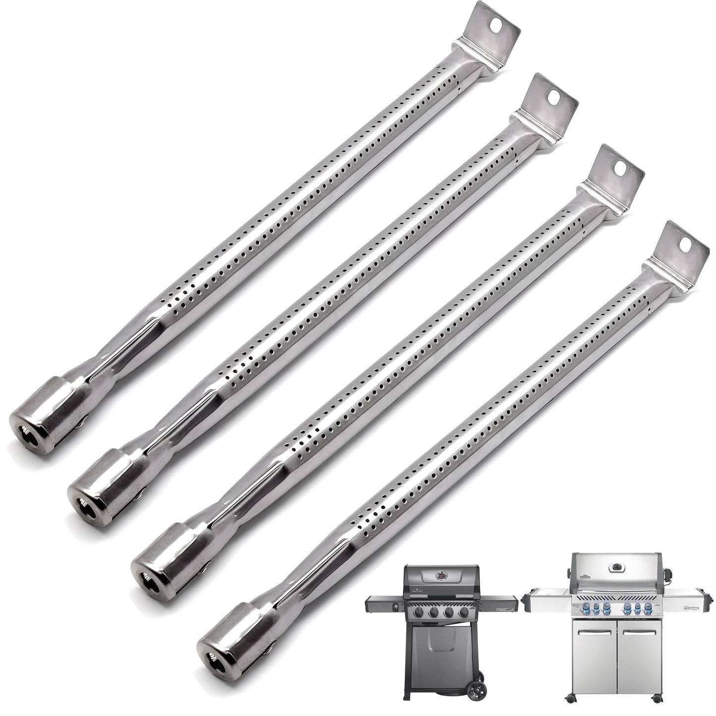 4er-Set Ersatz Grill Brenner für Napoleon Freestyle 425, Prestige PRO 500, Rogue 525 & Legend 425 Serie Grills, aus Edelstahl