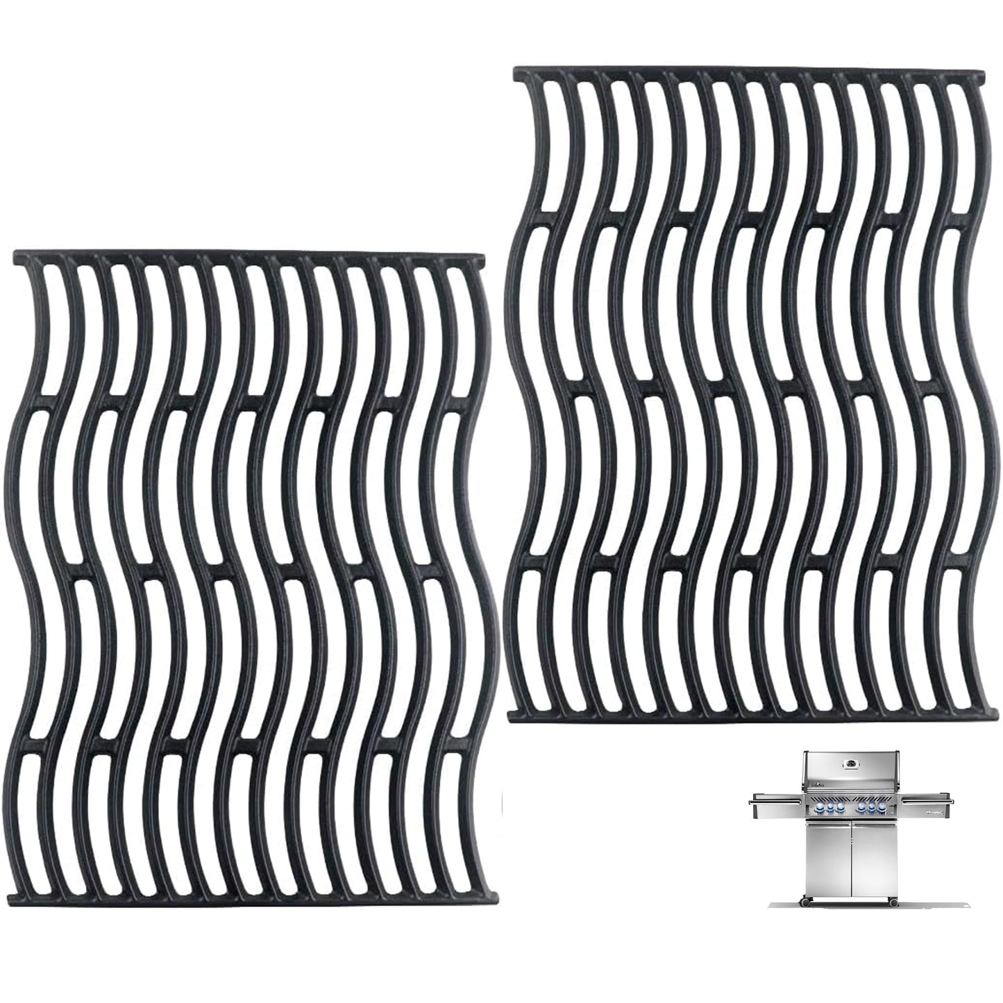 Replacement Grill Grates for Napoleon Prestige 500 & Prestige PRO 500 – Cast Iron, 2-Pack