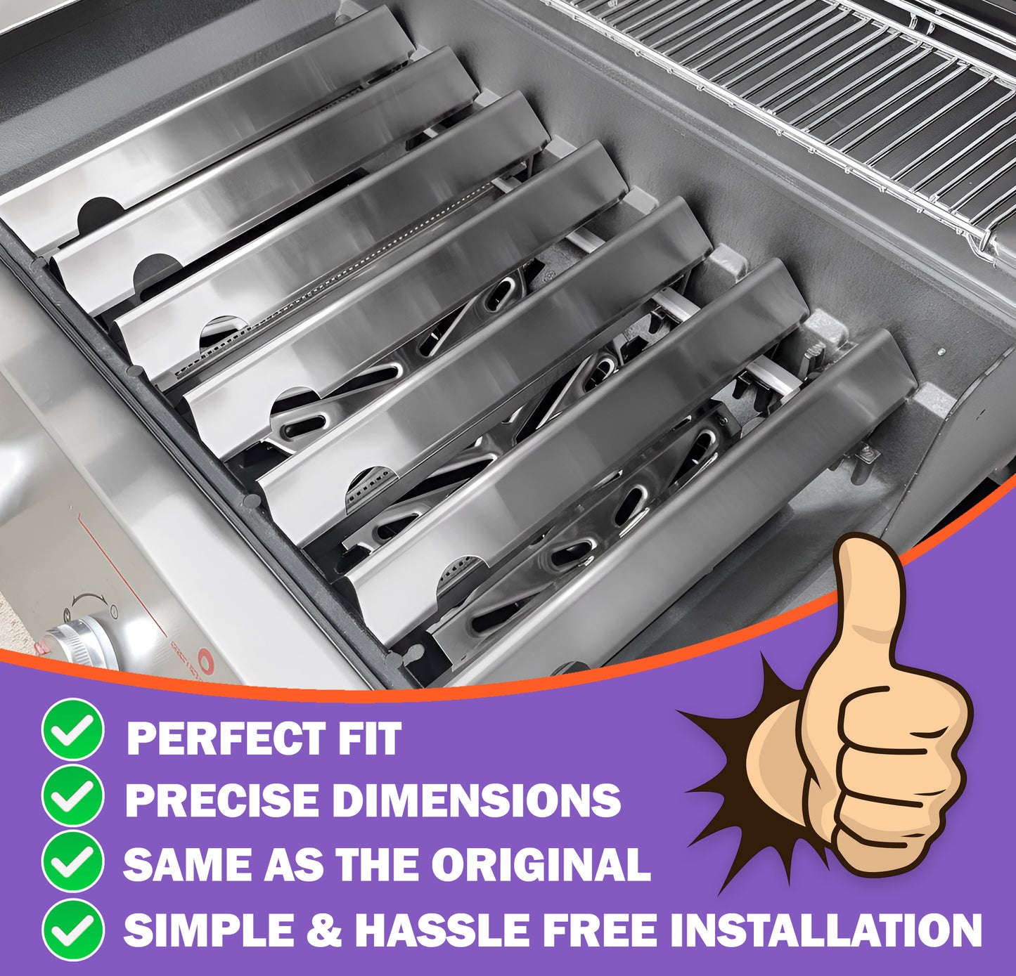 7-Pack Stainless Steel Flavorizer Bars for Weber Genesis II 400 & Genesis 400 Series Grills (E-410/S-410, E-425, E-435/S-435, S-440), Replaces Weber 66033 / 66797