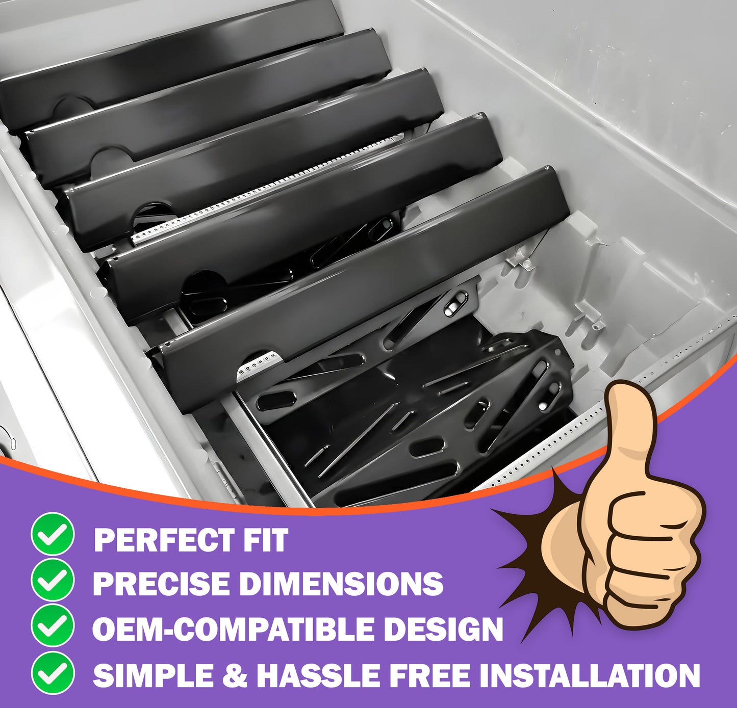 Flavorizer Bars and Heat Deflector Set for Weber Genesis II 400/ LX 400 Series - Genesis II 410/415/435/440 Grill Parts, Porcelain-Enameled Steel
