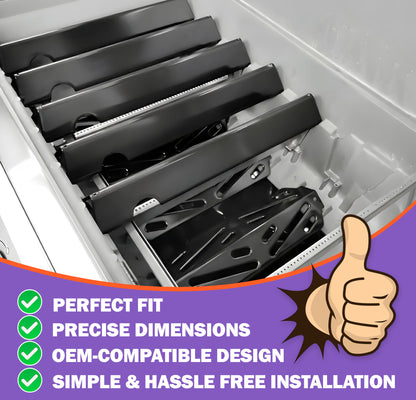Flavorizer Bars and Heat Deflector Set for Weber Genesis II 400/ LX 400 Series - Genesis II 410/415/435/440 Grill Parts, Porcelain-Enameled Steel