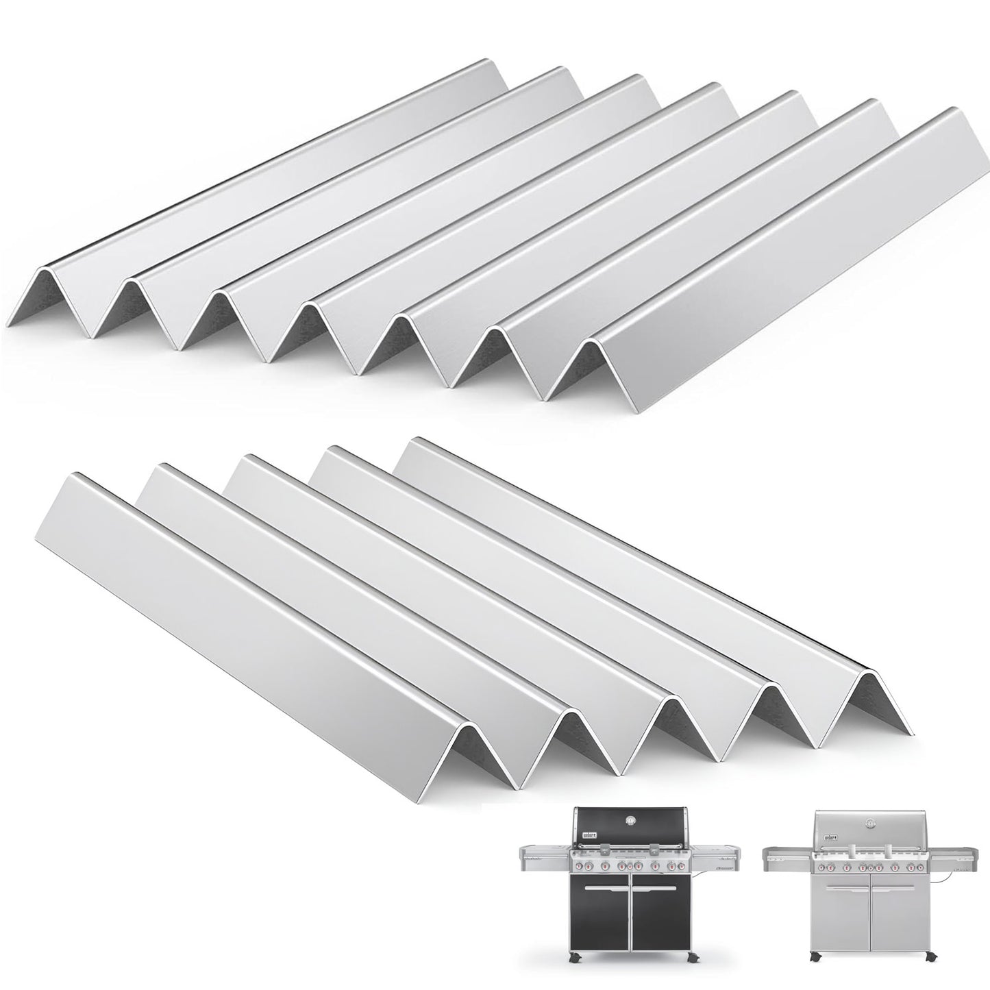 Stainless Steel Flavorizer Bars for Weber Summit 600 Series (E-640/S-640, E-650/S-650, E-660/S-660, E-670/S-670), Replacement for Weber 67670 - 12 Pack
