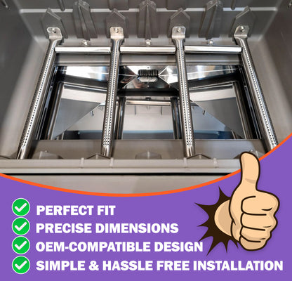 4er-Set Ersatz Grill Brenner für Napoleon Freestyle 425, Prestige PRO 500, Rogue 525 & Legend 425 Serie Grills, aus Edelstahl