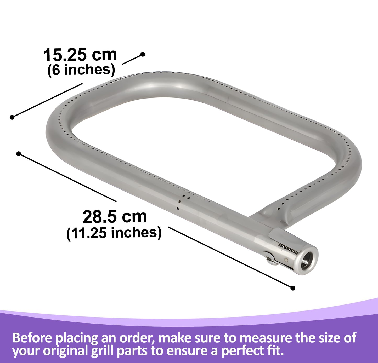 Stainless Steel Burners for Napoleon TravelQ 285 Series Grills (PRO285, TQ285X), 2-Pack