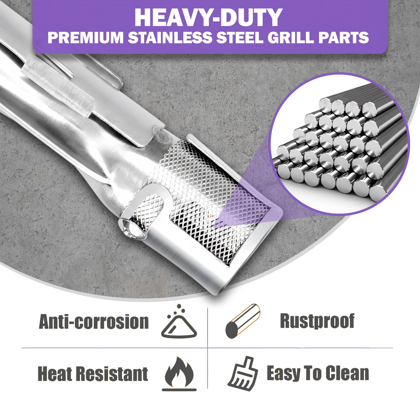 Ersatz Grill Brenner für Weber Spirit 330 & 335 Serie (2013–2024, Frontbedienung) – Passend für E-330, S-330, SP-330, E-335, SP-335 – Ersetzt 68948