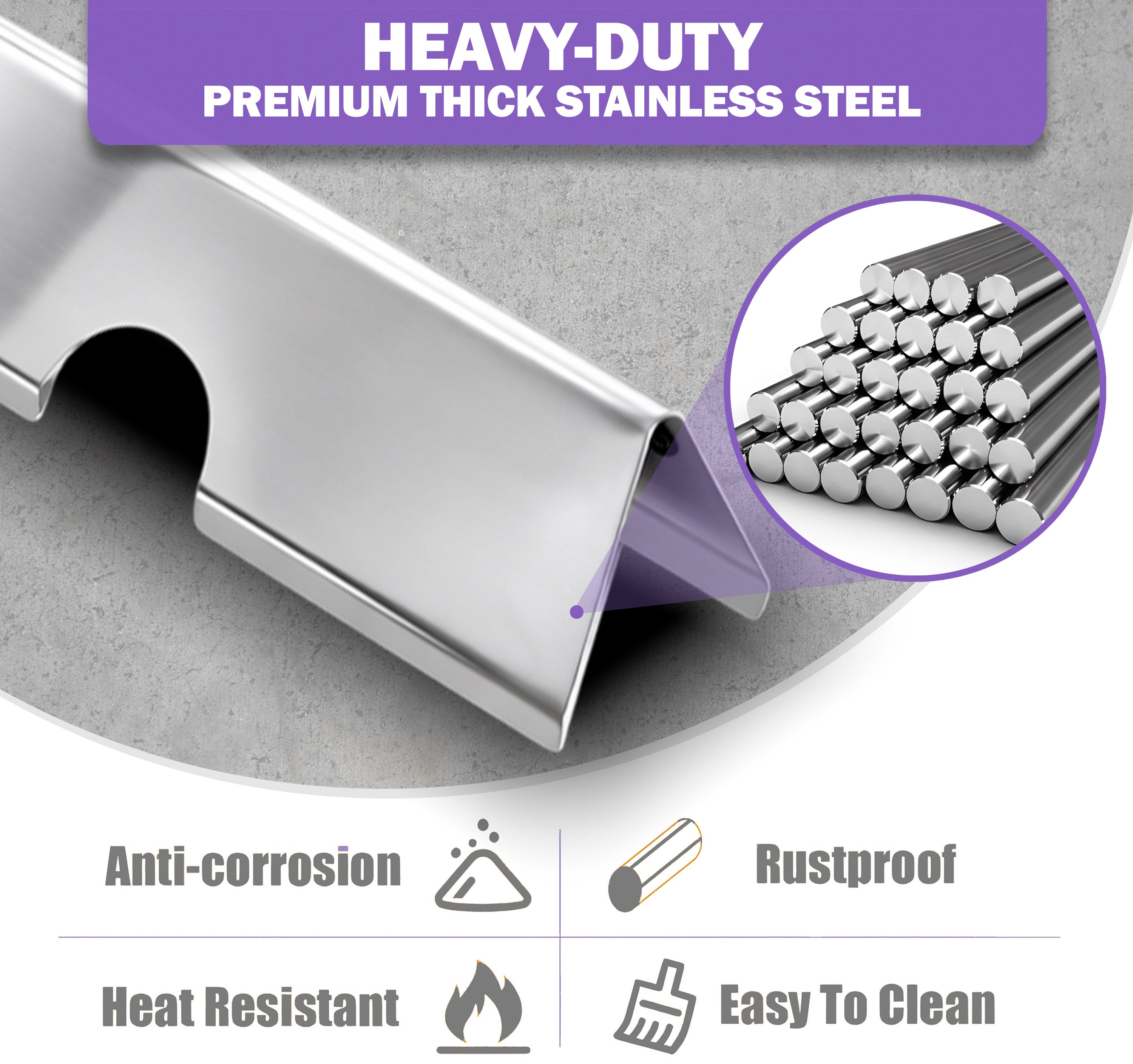 7-Pack Stainless Steel Flavorizer Bars for Weber Genesis II 400 & Genesis 400 Series Grills (E-410/S-410, E-425, E-435/S-435, S-440), Replaces Weber 66033 / 66797