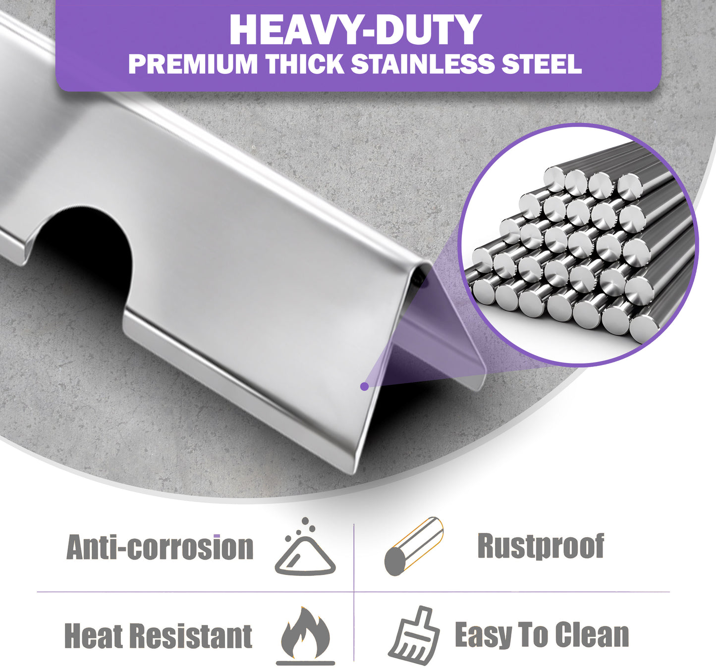 7-Pack Stainless Steel Flavorizer Bars for Weber Genesis II 400 & Genesis 400 Series Grills (E-410/S-410, E-425, E-435/S-435, S-440), Replaces Weber 66033 / 66797