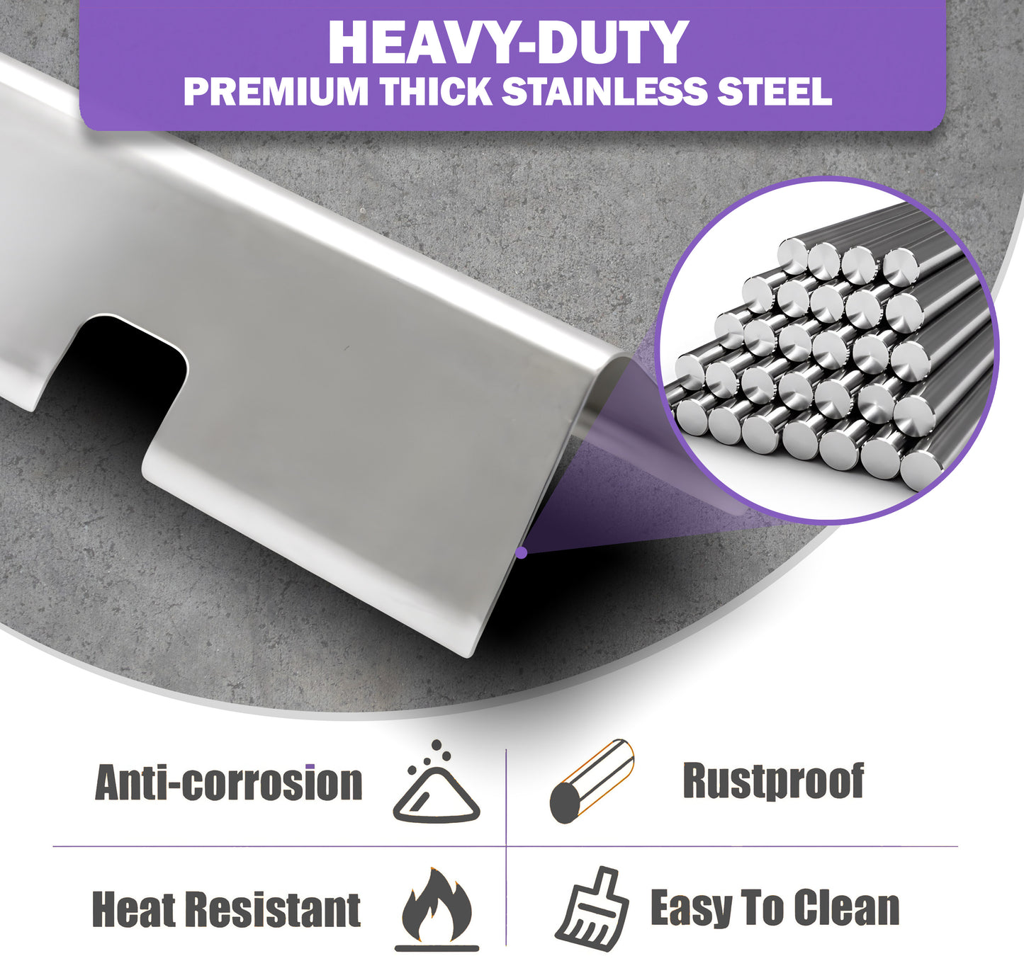 7635 Flavorizer Bars for Weber Spirit 200 & Spirit II 200 Series (E-210/S-210, E-215, E-220/S-220) with Front Controls (2013-2024), Stainless Steel