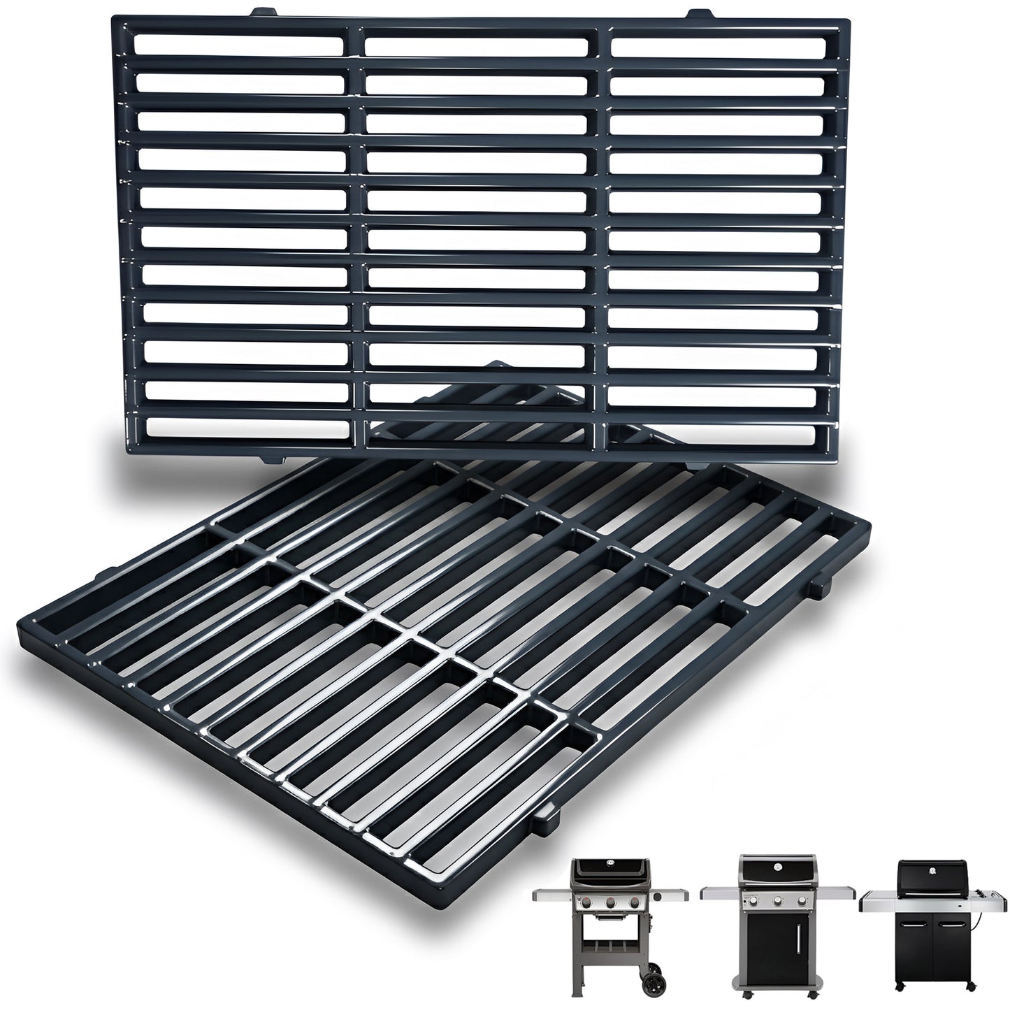 Porcelain-Enameled Steel Grill Grates for Weber Spirit & Spirit II 300 Series (E-310, E-320, E-330), Spirit 700, Genesis Silver/Gold/Platinum B & C, 1000-5000 Grills, Replaces Weber 7638