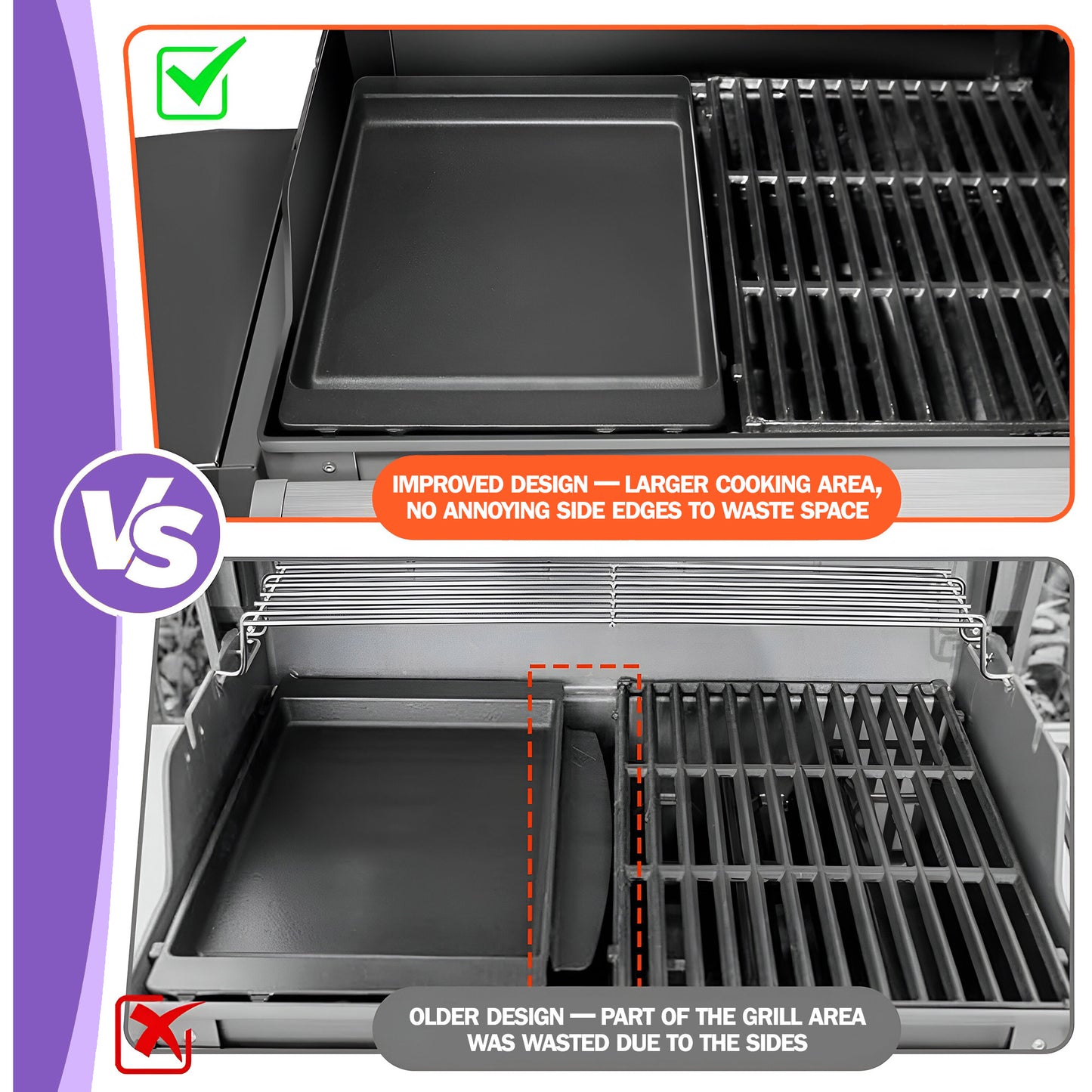 Cast Iron Deep Griddle for Weber Genesis 300 Series (2007-2016) –  Fits E-310, E-320, E-330 & More | Replaces 7566