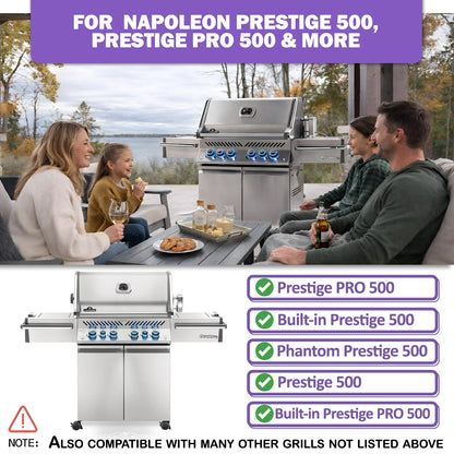 Replacement Grill Grates for Napoleon Prestige 500 & Prestige PRO 500 – Cast Iron, 2-Pack