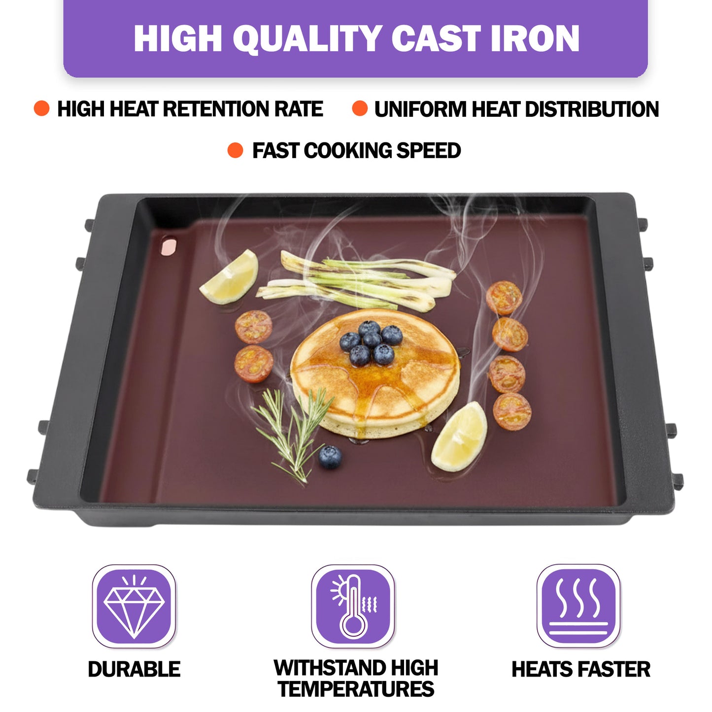Cast Iron Deep Griddle for Weber Genesis 300 Series (2007-2016) –  Fits E-310, E-320, E-330 & More | Replaces 7566