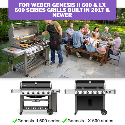 Porcelain-Enameled Flavorizer Bars for Weber Genesis II E-610/S-610 and LX E-640/S-640 (2017 & Newer), Replacement for Weber 66796/66687 - 11 Pack