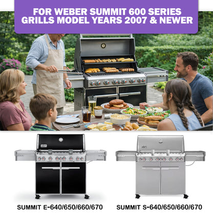 Stainless Steel Flavorizer Bars for Weber Summit 600 Series (E-640/S-640, E-650/S-650, E-660/S-660, E-670/S-670), Replacement for Weber 67670 - 12 Pack