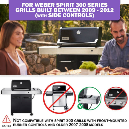 Grease Tray Set for Weber Spirit 300 Series Grills (2009-2012 Side Controls) | Fits E-310, E-320, EP-310, EP-320, SP-310 & More | Replaces 91354