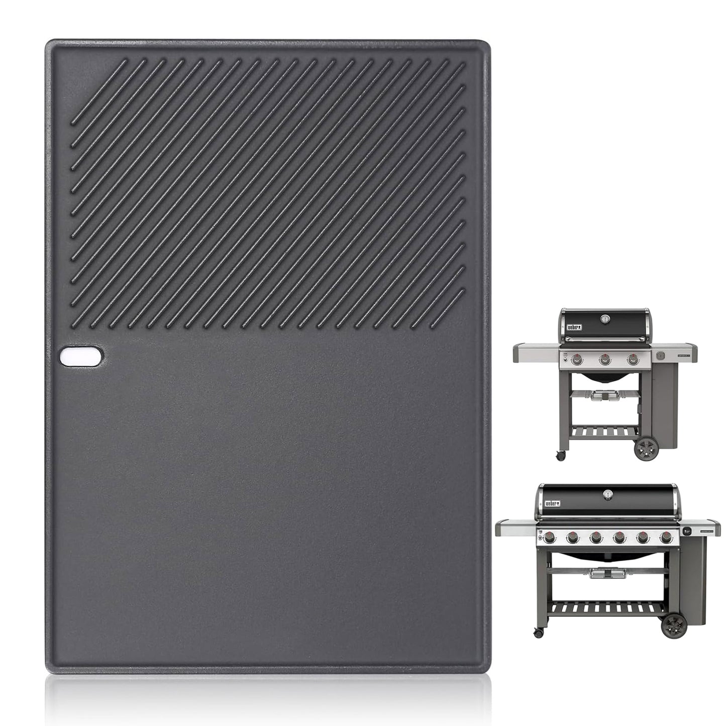 7599 Cast Iron Flat Griddle for Weber Genesis II 300 & 600 Series Grills, Fits E-310, E-335, E-610, Weber Genesis Grill Accessory