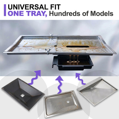 Verstellbare Auffangwanne / Fettwanne (30-46 cm) x 31 cm für kleine Grills – Universal passend für Weber, Napoleon, Landmann & viele mehr