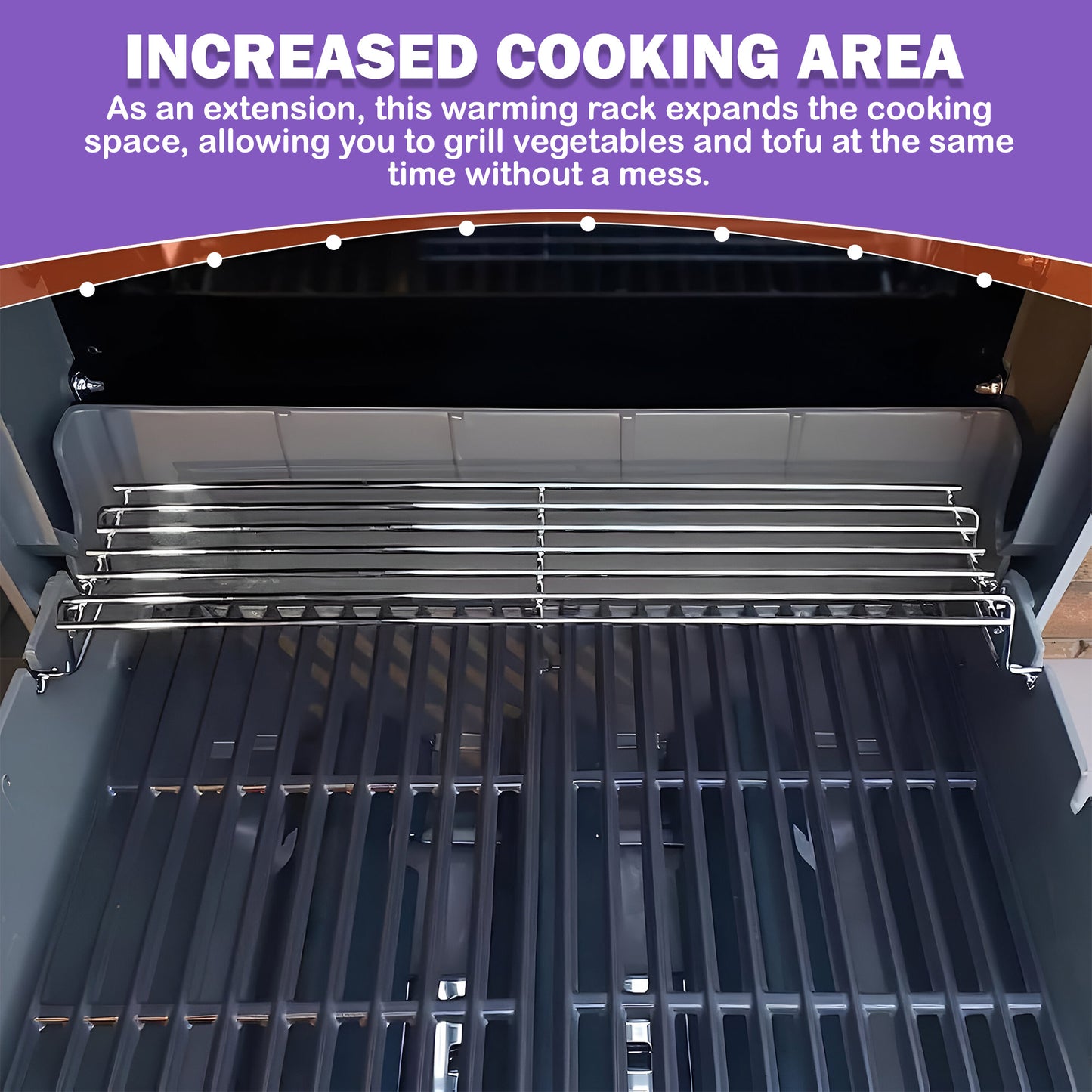 7640 Warming Rack for Weber Spirit 200 & Spirit II 200 Grills (E-210, E-220, S-210, S-220) with Front Controls, Stainless Steel