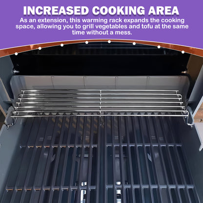 7640 Warming Rack for Weber Spirit 200 & Spirit II 200 Grills (E-210, E-220, S-210, S-220) with Front Controls, Stainless Steel