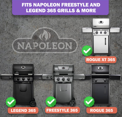 Grill Grates for Napoleon Freestyle 365, Legend 365 & Rogue 365 – Equal Size Grates – Cast Iron, 2-Pack