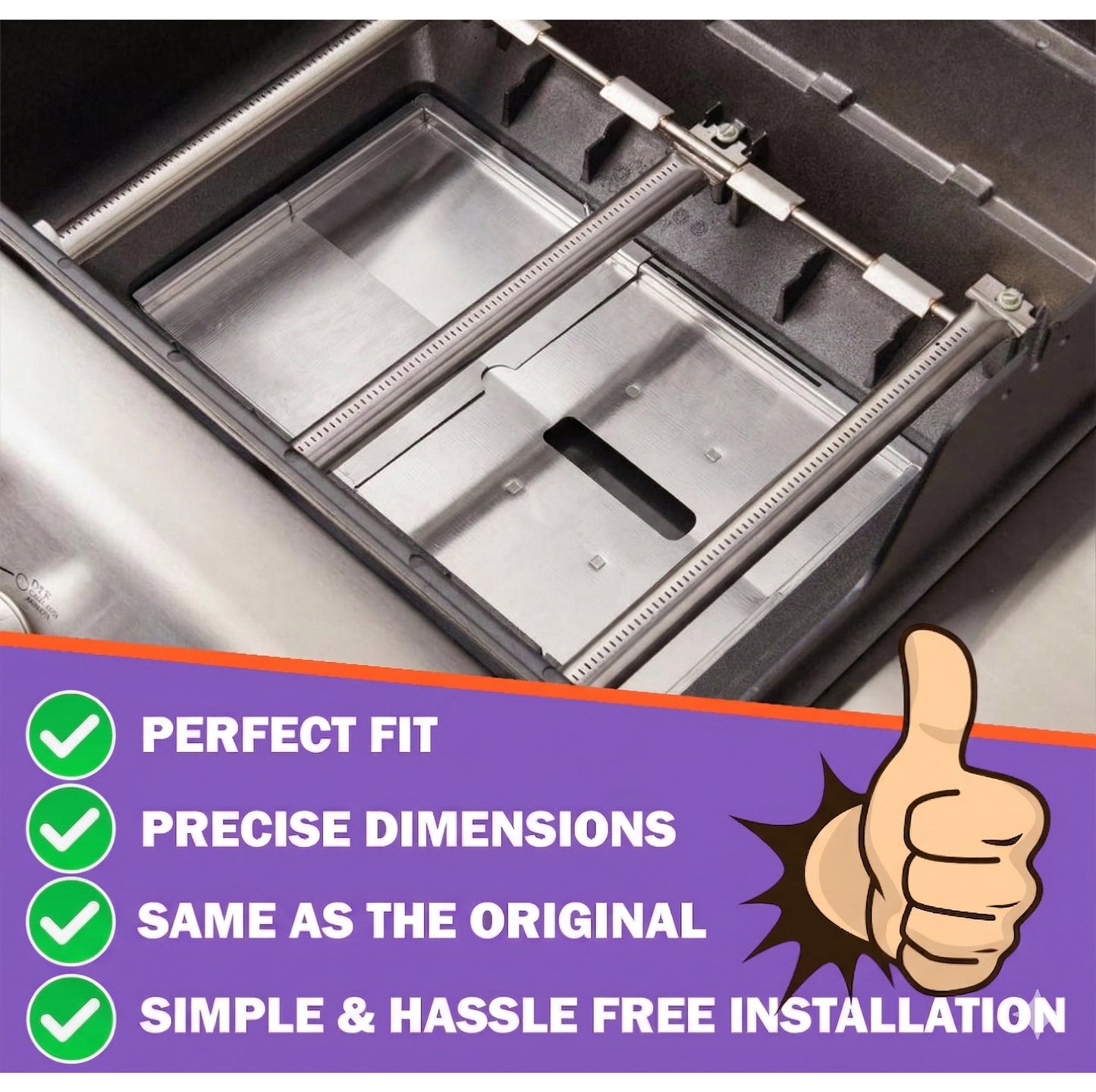 Verstellbare Auffangwanne / Fettwanne (30-46 cm) x 31 cm für kleine Grills – Universal passend für Weber, Napoleon, Landmann & viele mehr